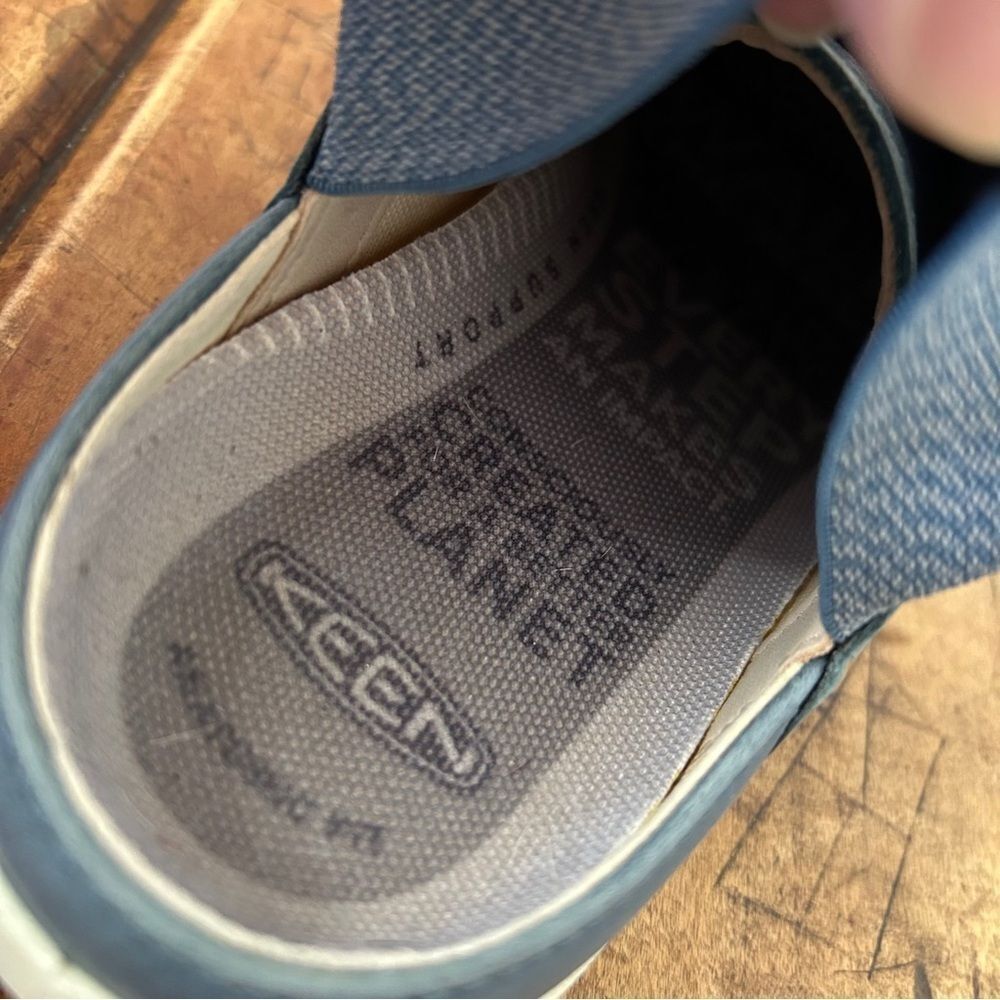 KEEN Lorelai 2 Slip-on Dark Blue Gray Leather Sneakers Elastic Back Women's 7 - Picture 7 of 14